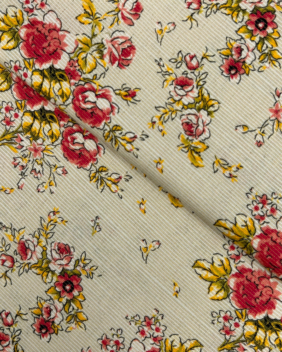 Gold Khaddar Digital Print (GKDP-W25-0034), digitally printed khaddar fabric by the meter