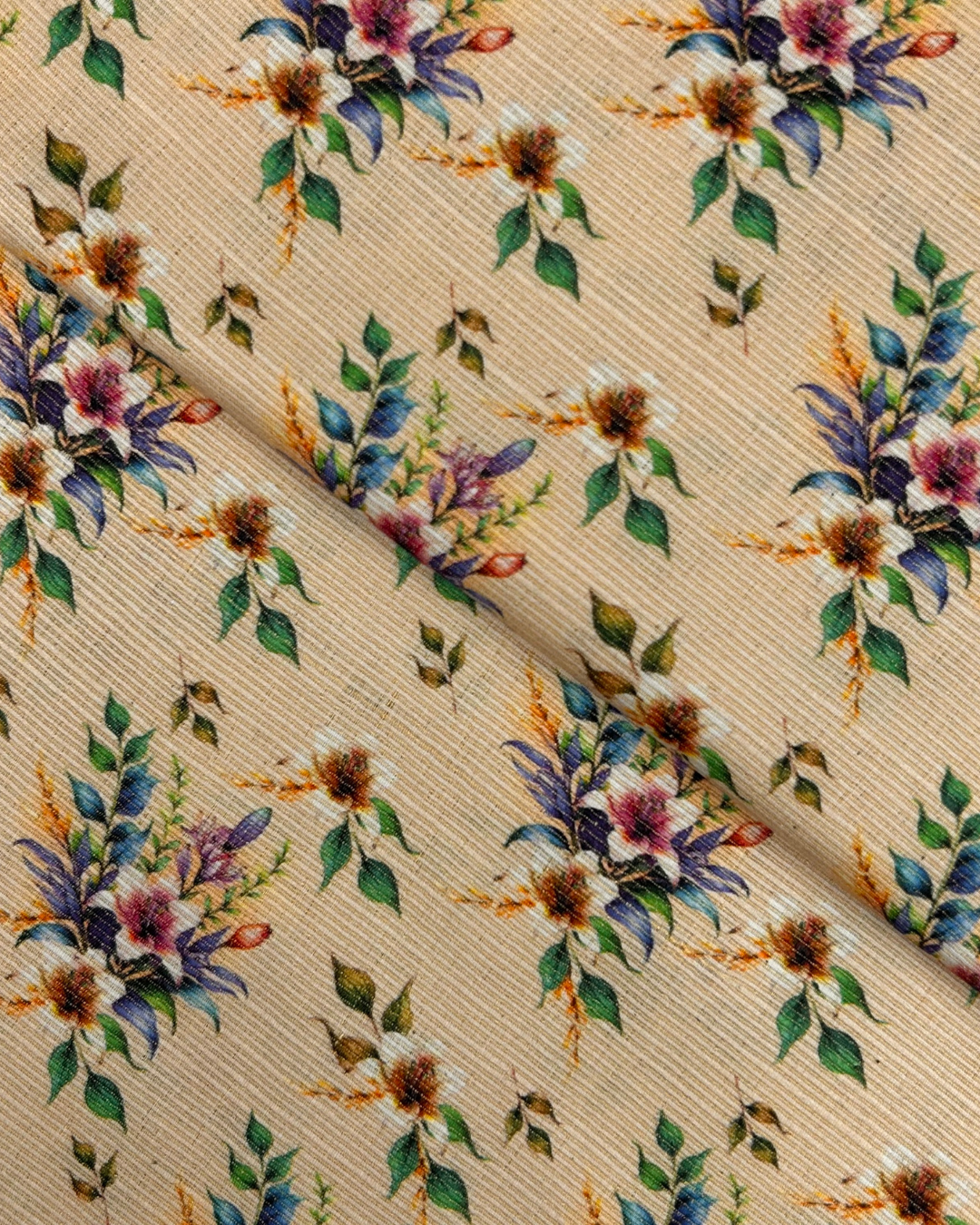 Gold Khaddar Digital Print fabric