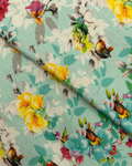 Gold Khaddar Digital Print (GKDP-W25-0039), digitally printed khaddar fabric by the meter
