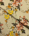 Gold Khaddar Digital Print fabric
