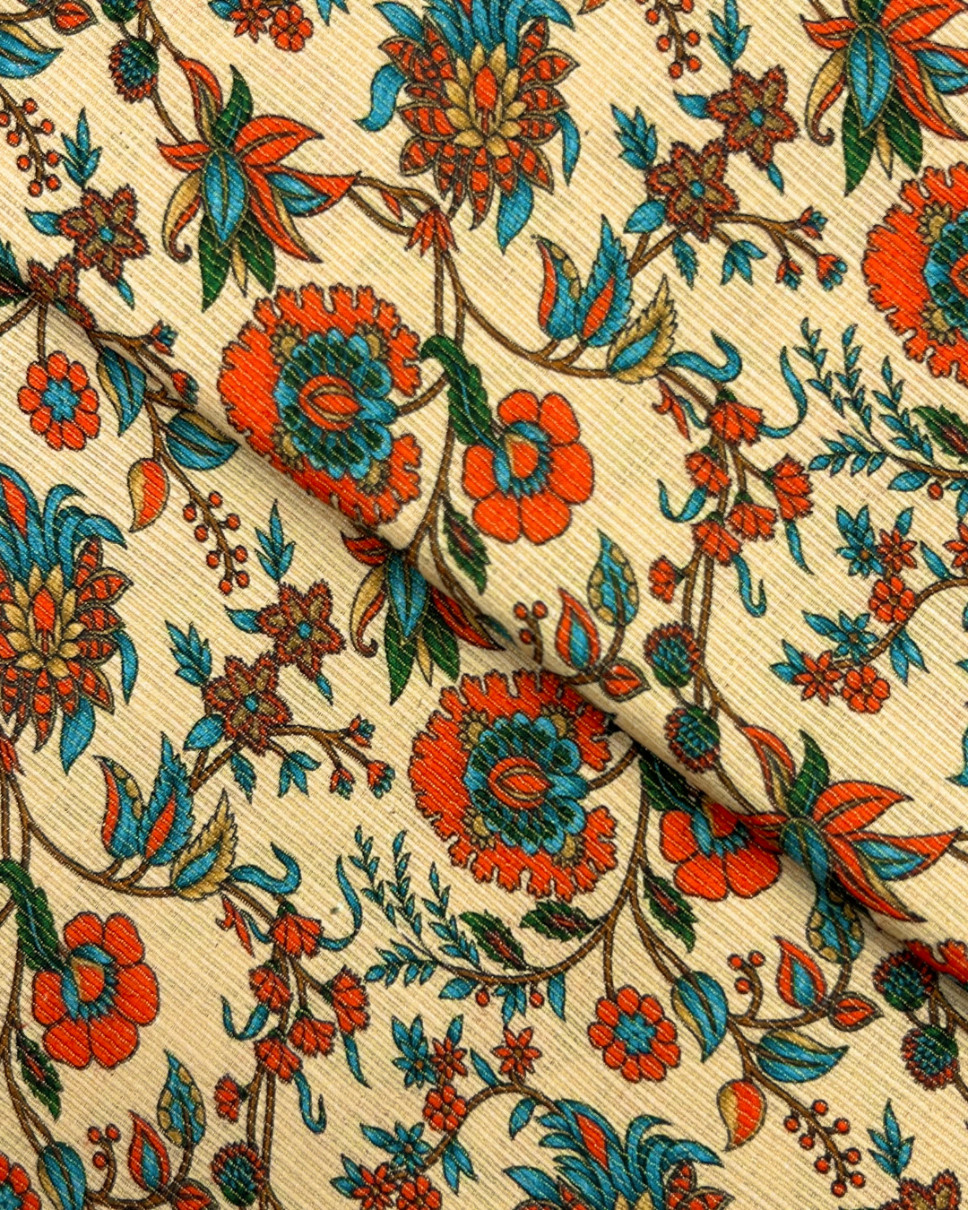Gold Khaddar Digital Print (GKDP-W25-0042), digitally printed khaddar fabric by the meter