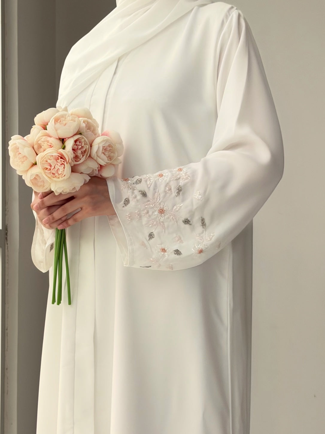 Rubab White Abaya by Al Deebaj