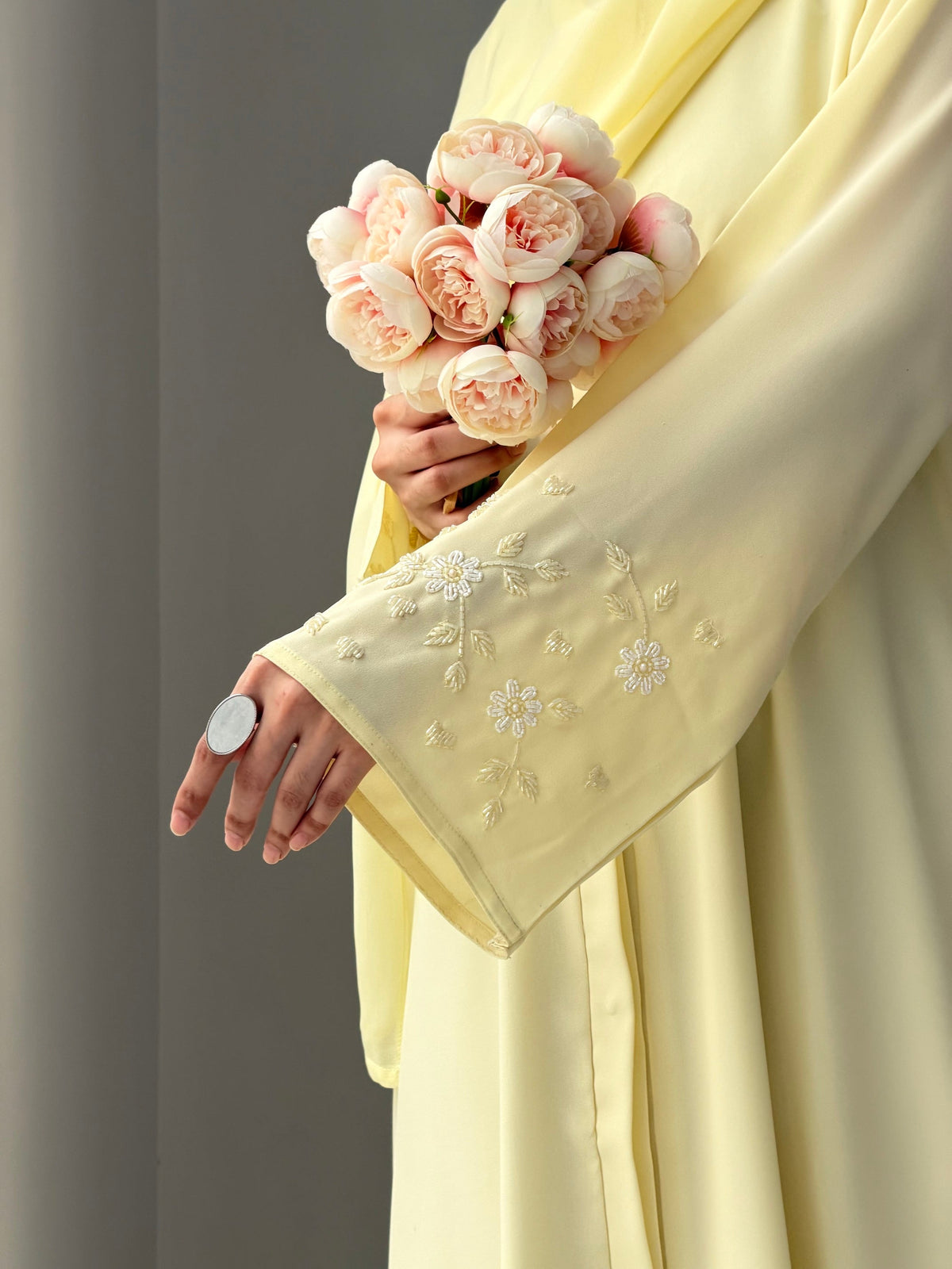Rubab Yellow Abaya by Al Deebaj, photo 3