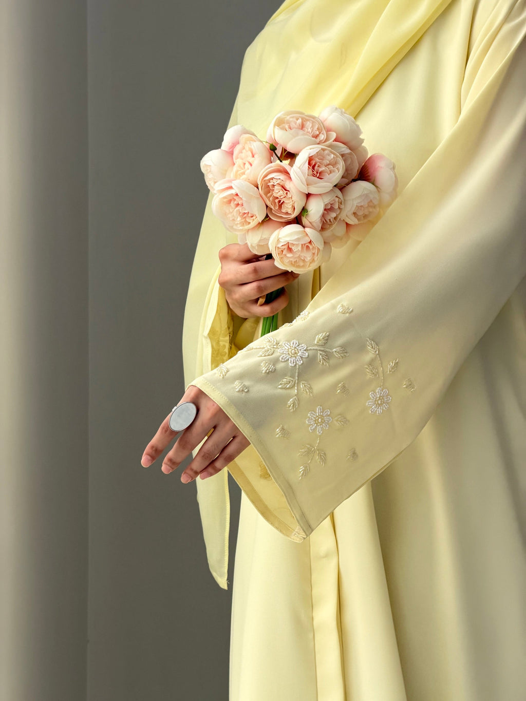 Rubab Yellow Abaya by Al Deebaj, photo 5