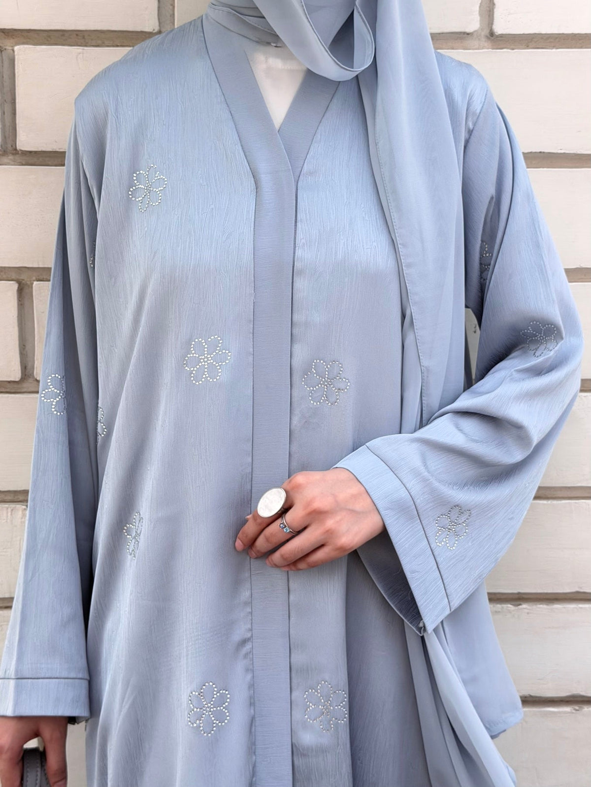 Khadija Sky Blue Abaya by Al Deebaj, photo 6
