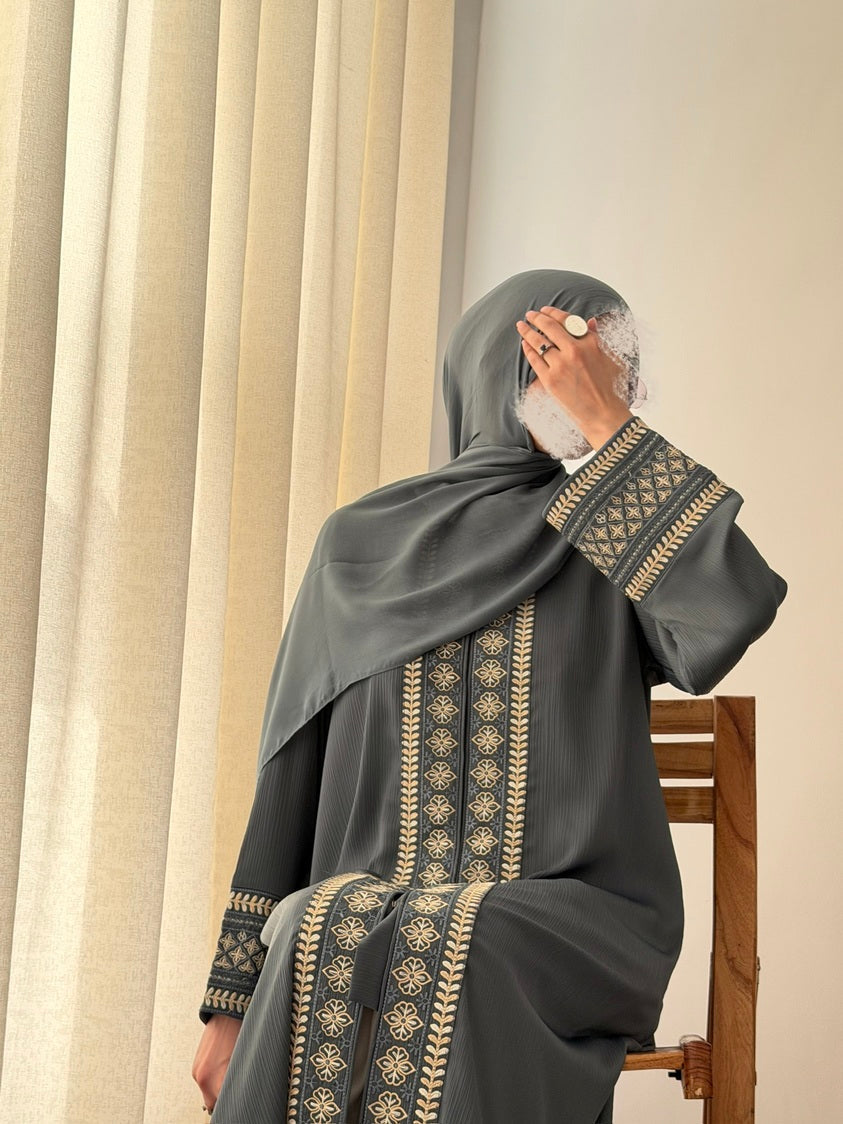 Anum Grey Abaya by Al Deebaj, photo 6