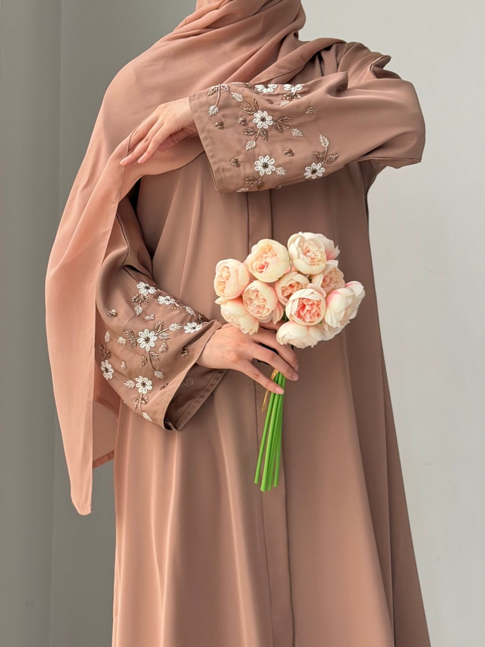 Rubab Beige Abaya by Al Deebaj