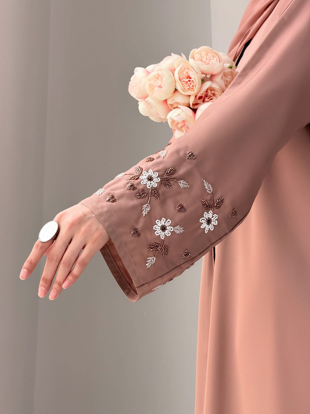 Rubab Beige Abaya by Al Deebaj, photo 6