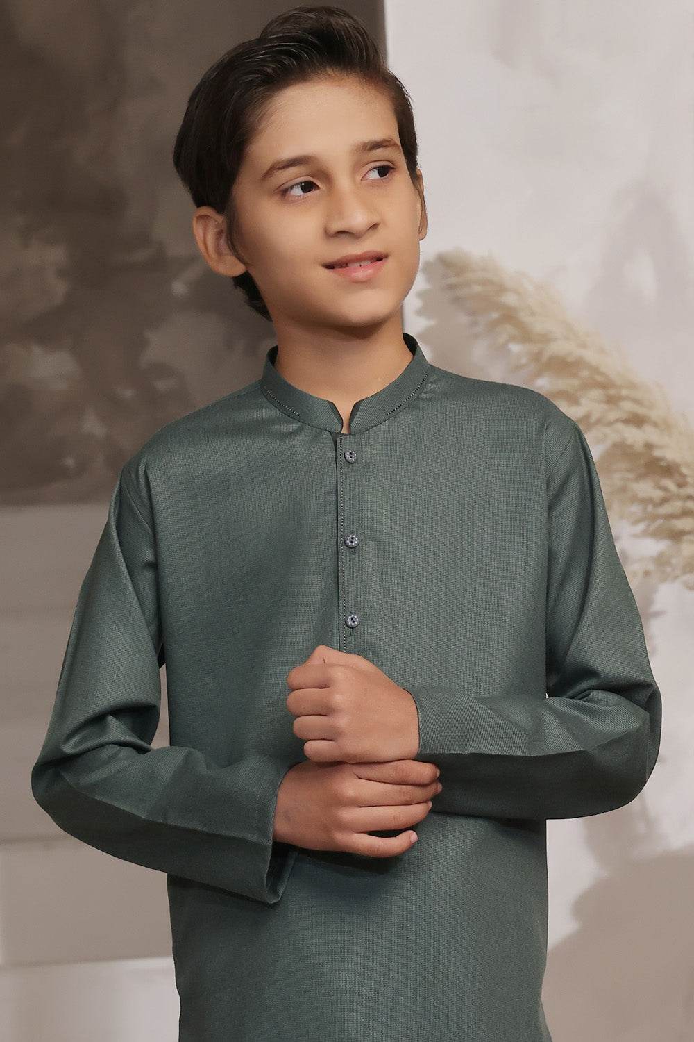 Green Self Kids Kurta Shalwar by Al Deebaj, photo 2