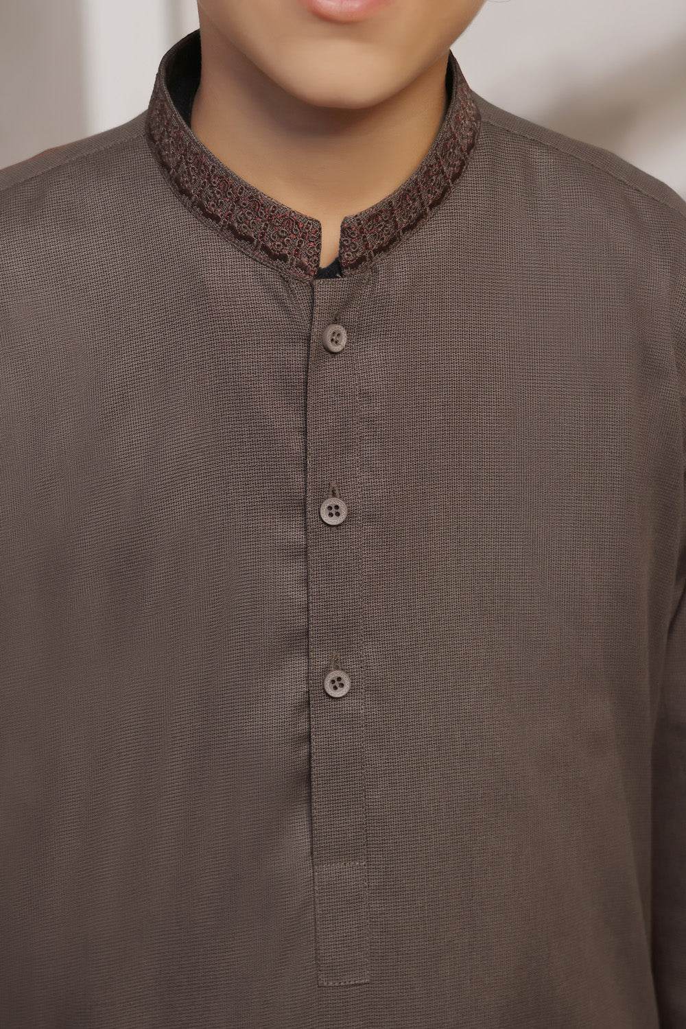 Copper Embroidered Kids Kurta Shalwar by Al Deebaj, photo 2