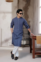 Blue Printed Kurta by Al Deebaj, photo 3