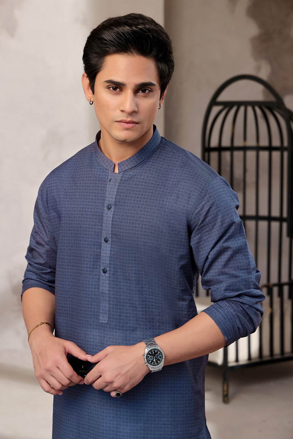 Blue Printed Kurta by Al Deebaj, photo 2