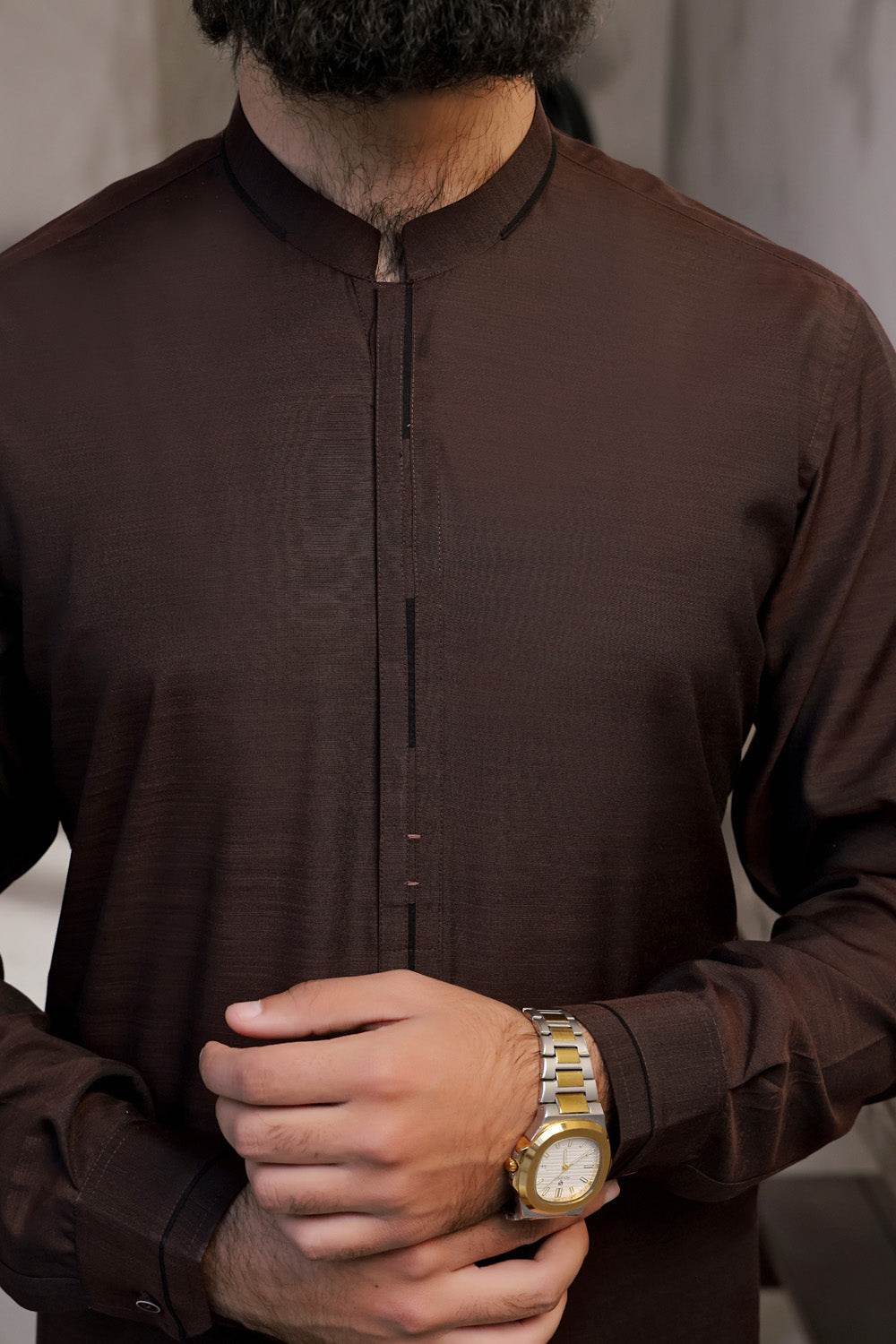 Maroon Kurta Shalwar by Al Deebaj, photo 3