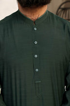 Bottle Green Kurta Shalwar by Al Deebaj, photo 2