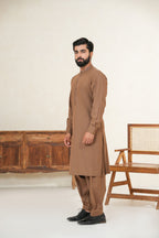 Brown Embroidered Kurta Shalwar by Al Deebaj, photo 5
