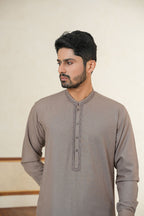 Brown Embroidered Kurta Shalwar by Al Deebaj, photo 2