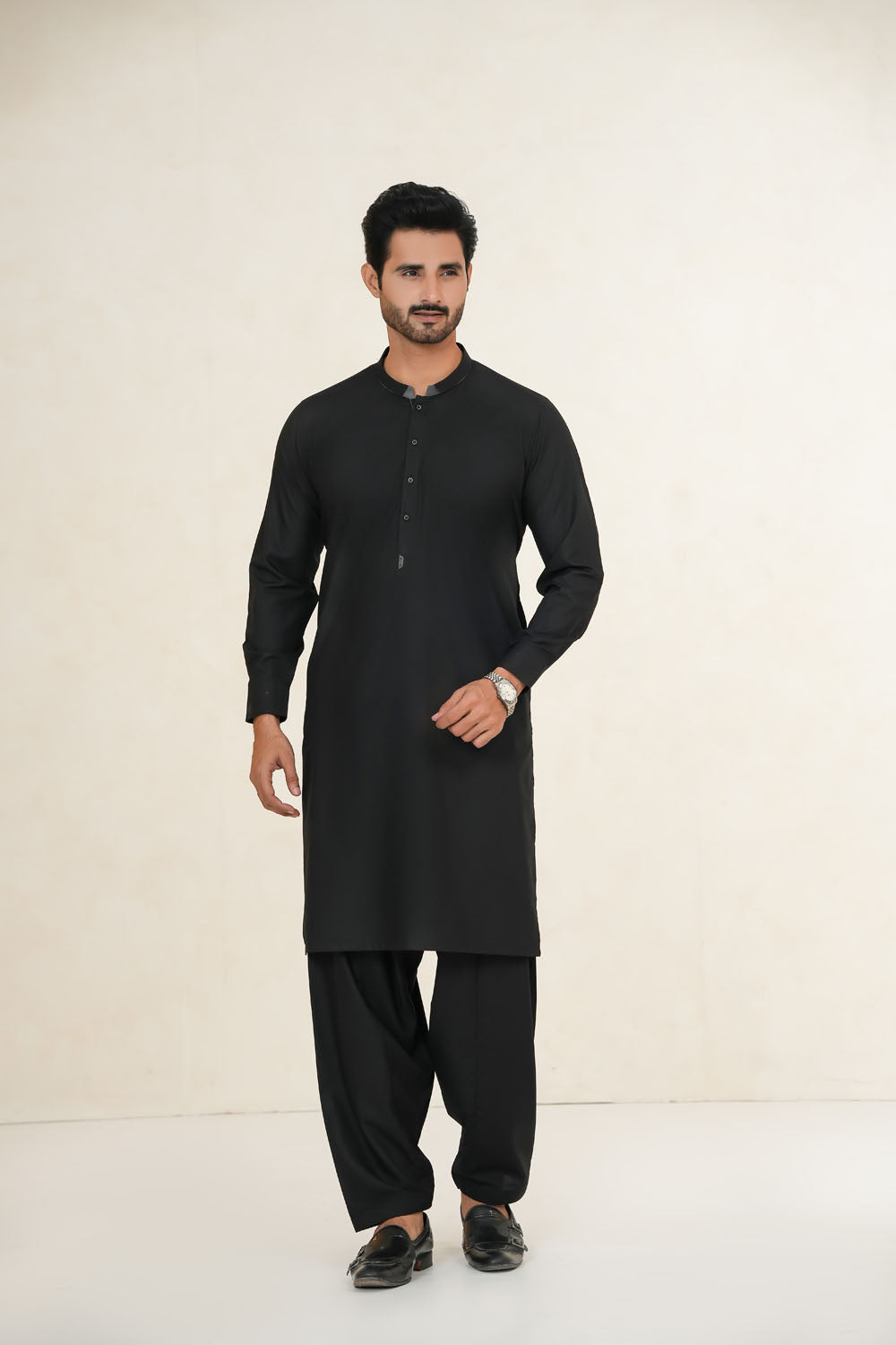 Black Design Kurta Shalwar by Al Deebaj