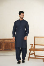 Navy Blue Design Kurta Shalwar by Al Deebaj, photo 4