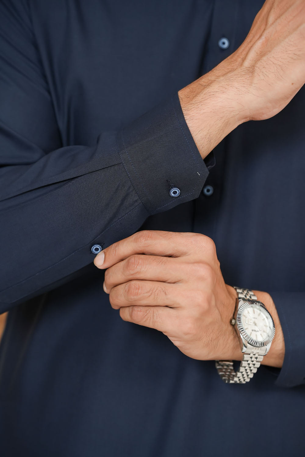 Navy Blue Design Kurta Shalwar by Al Deebaj, photo 3