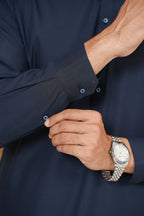 Navy Blue Design Kurta Shalwar by Al Deebaj, photo 3