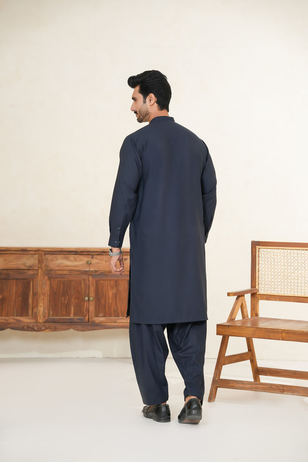 Navy Blue Design Kurta Shalwar by Al Deebaj, photo 5