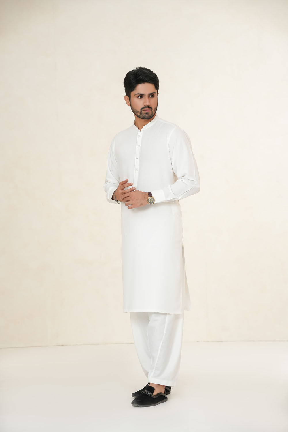 Off White Design Kurta Shalwar by Al Deebaj
