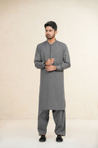 Grey Des Kurta Shalwar by Al Deebaj