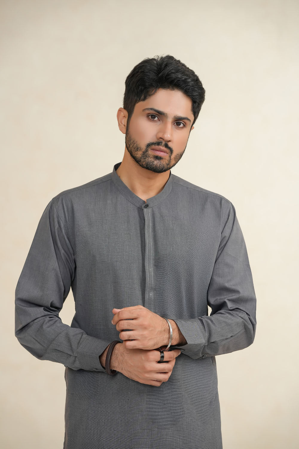 Grey Des Kurta Shalwar by Al Deebaj, photo 3