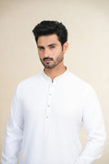 White Embroidered Kurta Shalwar by Al Deebaj