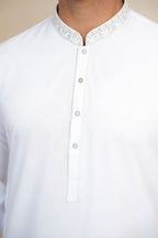 White Embroidered Kurta Shalwar by Al Deebaj, photo 2