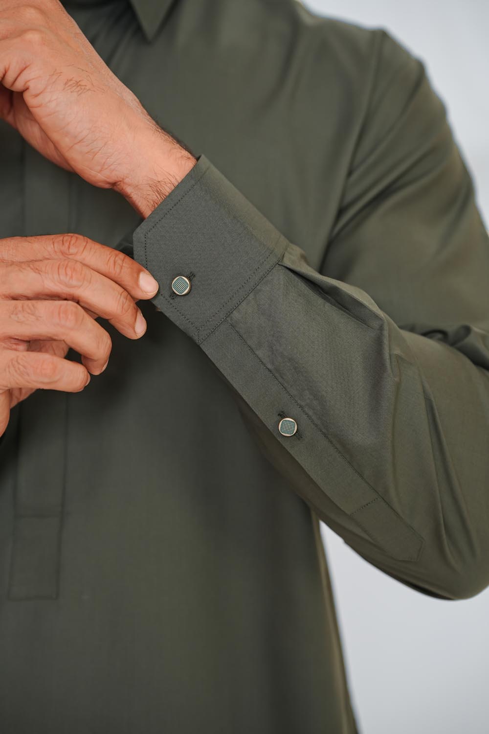 Green Plain Kurta Shalwar by Al Deebaj, photo 4