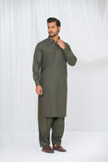 Green Plain Kurta Shalwar by Al Deebaj