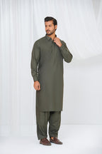 Green Plain Kurta Shalwar by Al Deebaj