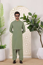 Green Kurta Shalwar by Al Deebaj