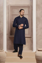 Navy Self Kurta Shalwar by Al Deebaj, photo 2