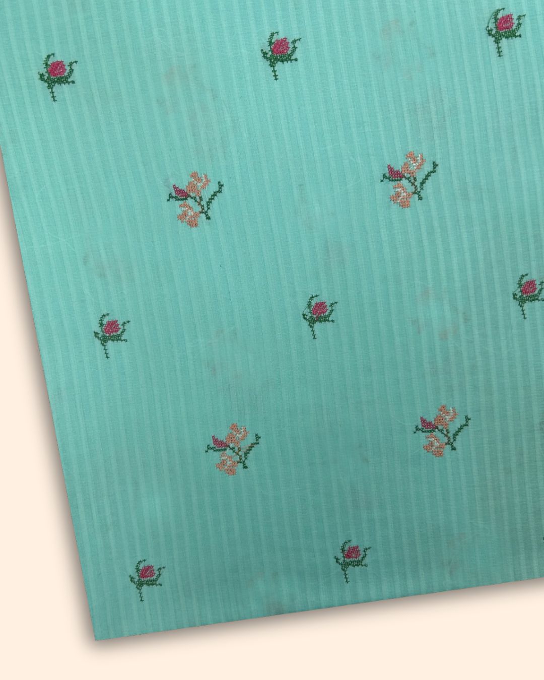 Embroidered Lawn – Sky Blue (MEL-S25-0037), embroidered lawn fabric by the meter