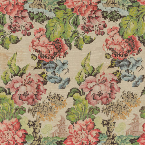 Multi karandi fabric in Heritage Bouquet digital print – close-up