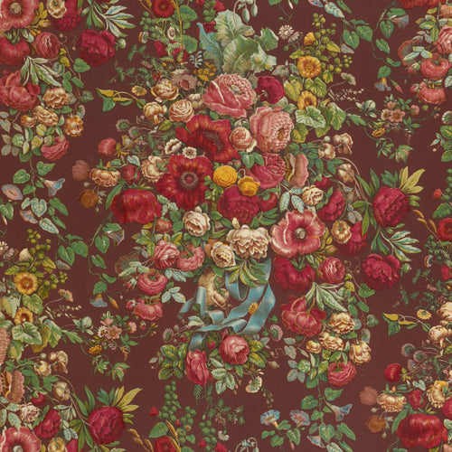 Multi khaddar fabric in Winter Roses digital print – close-up