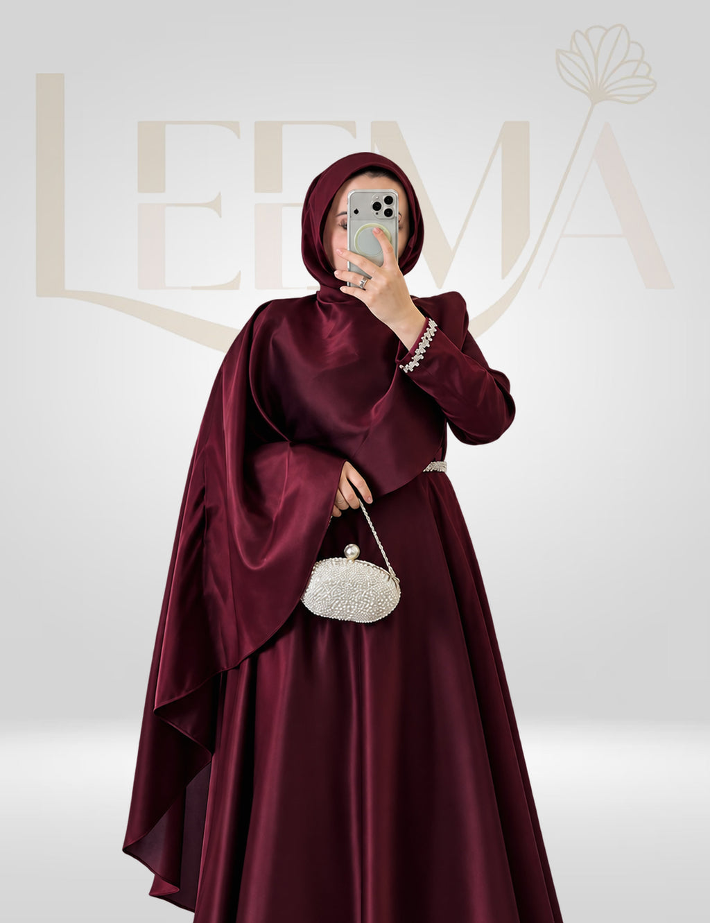 Burgundy Royale Abaya by Leema