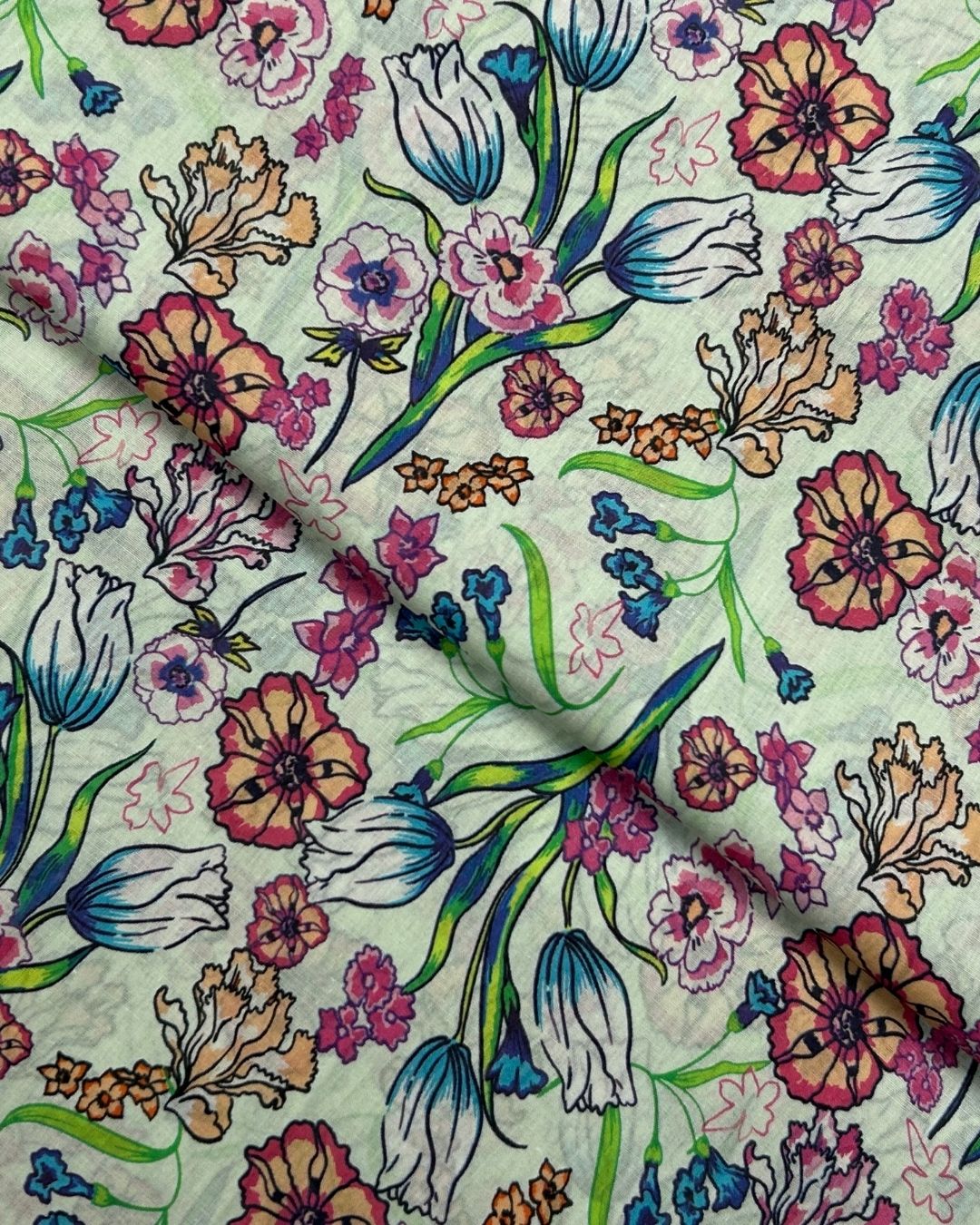 Pima Digital Print Lawn (PDP-S25-0023), digitally printed lawn fabric by the meter