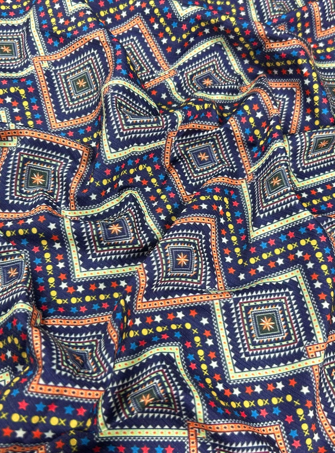 Raw Silk Digital Print fabric