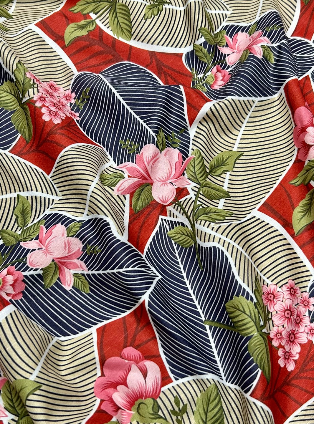 Raw Silk Digital Print (PCRS163), digitally printed raw silk fabric by the meter