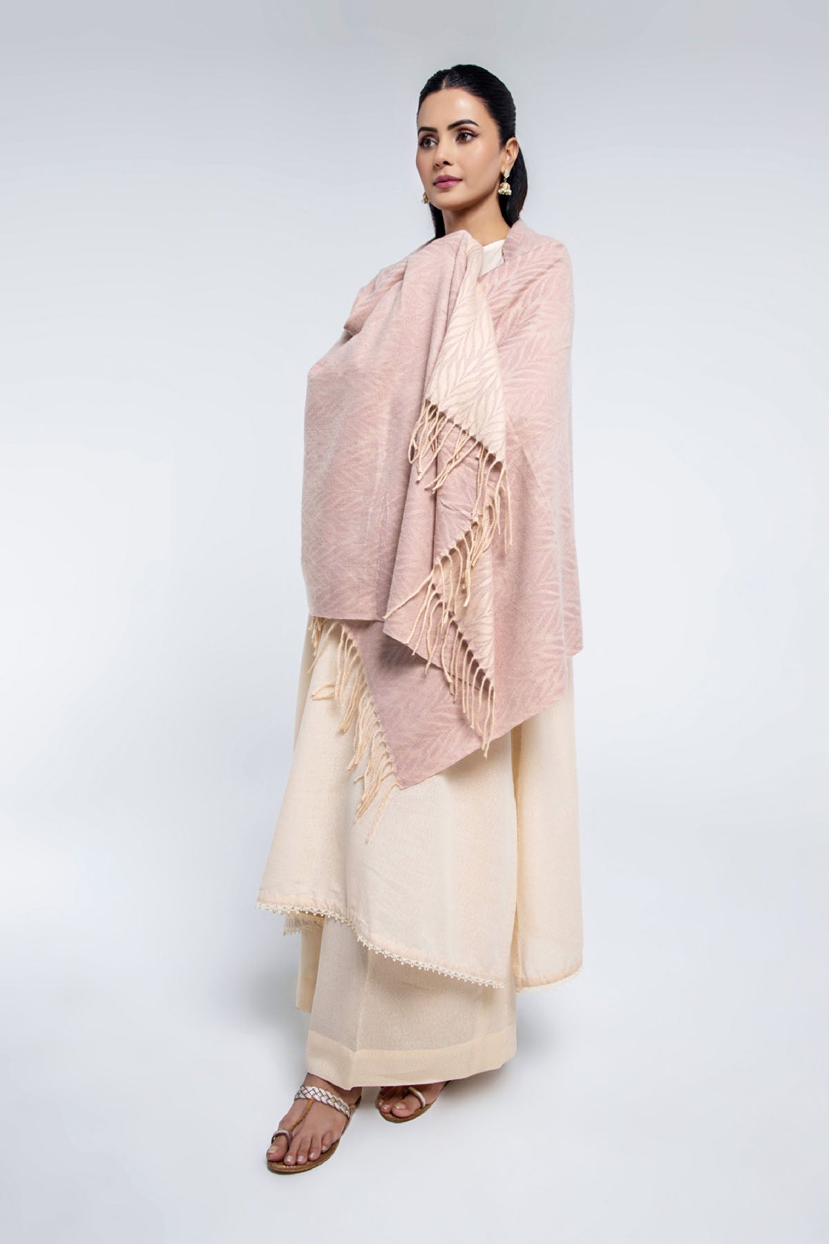Peach Wool Stole by The Fabric Store