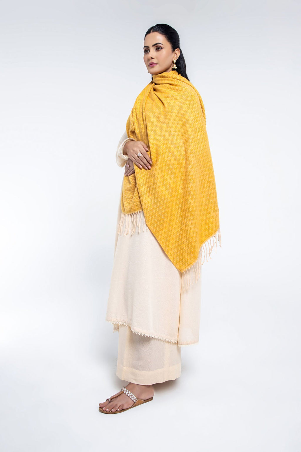 Yellow Wool Stole by The Fabric Store, photo 2
