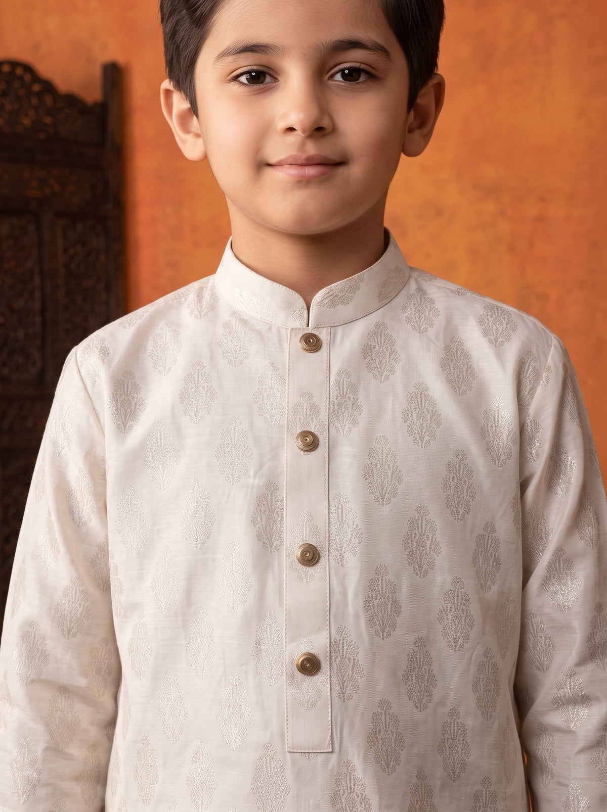 Kids Cream Kurta Pajama by Al Deebaj, photo 2