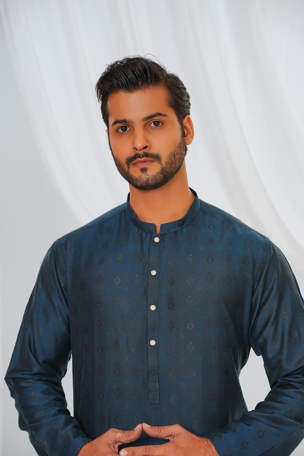 Peacock Plain Kurta Pajama by Al Deebaj, photo 3