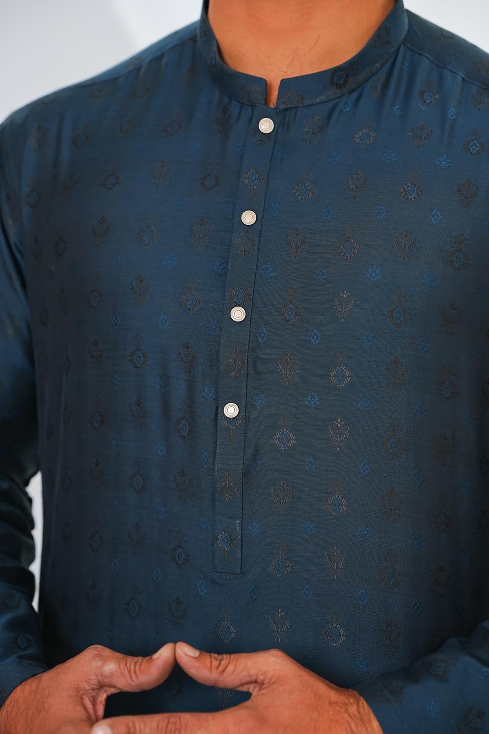 Peacock Plain Kurta Pajama by Al Deebaj, photo 2