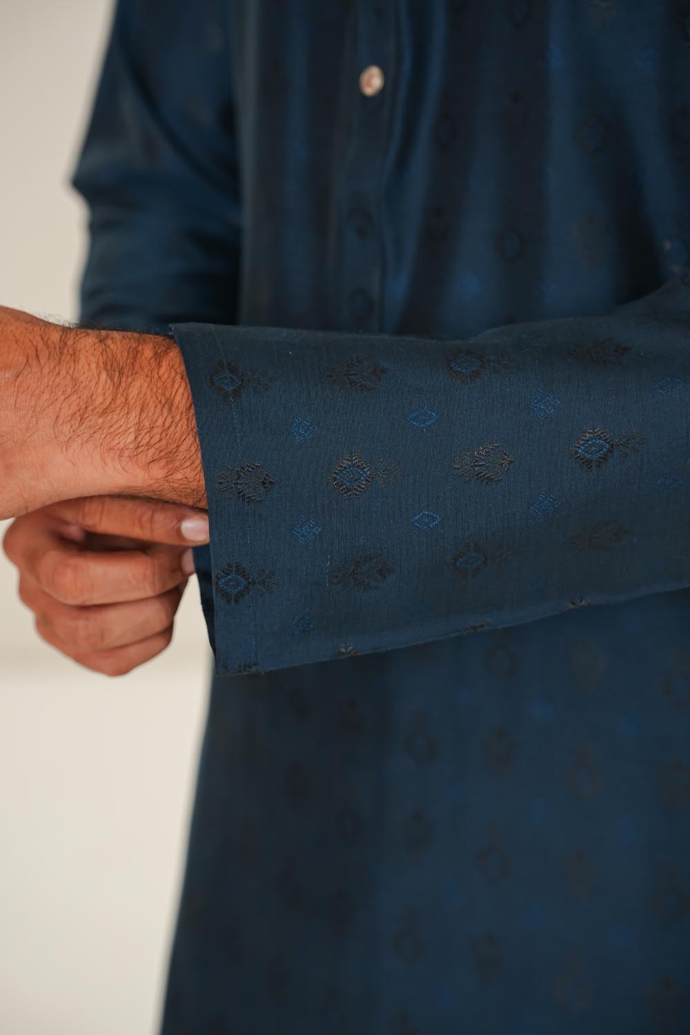 Peacock Plain Kurta Pajama by Al Deebaj, photo 4