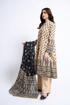 Printed Black Lawn 3-Piece Unstitched Suit by The Fabric Store, photo 3
