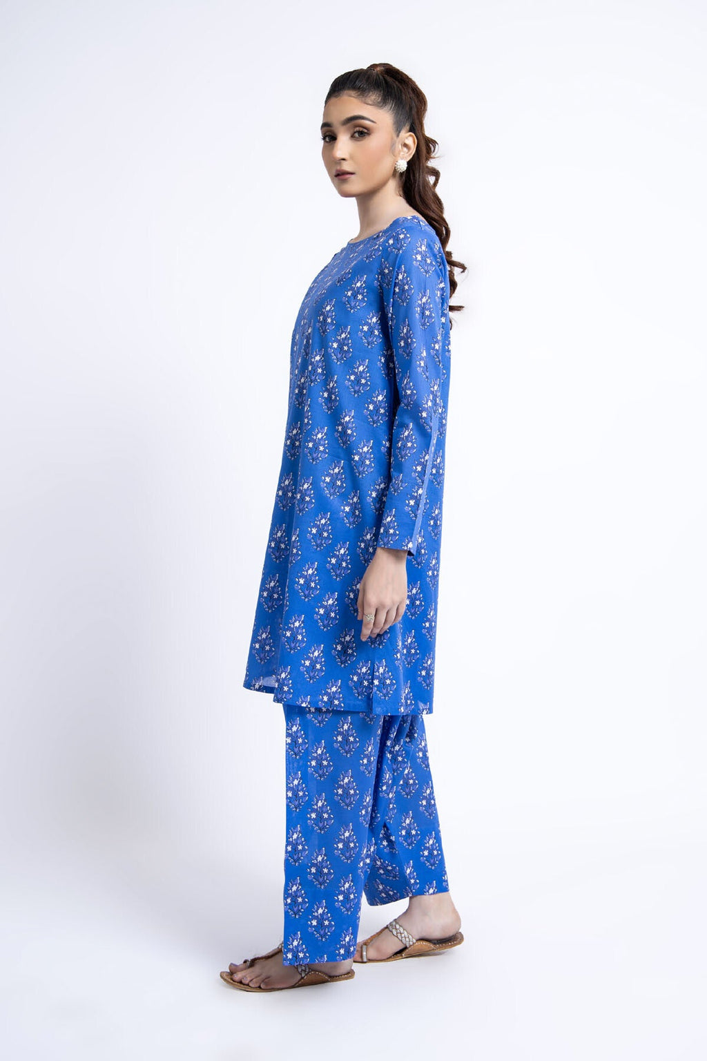 Printed Blue Lawn 2-Piece Unstitched Suit by The Fabric Store, photo 3